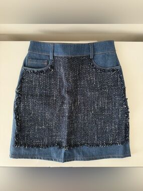 Moschino Denim Tweed Mini Skirt - Navy Blue